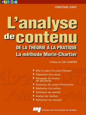 cover image of L' analyse de contenu